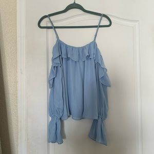 Parker ruffle cold shoulder blouse